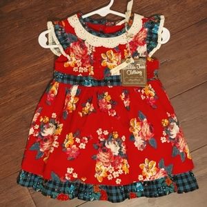 Matilda Jane Dress - size 6-12 months - Red floral